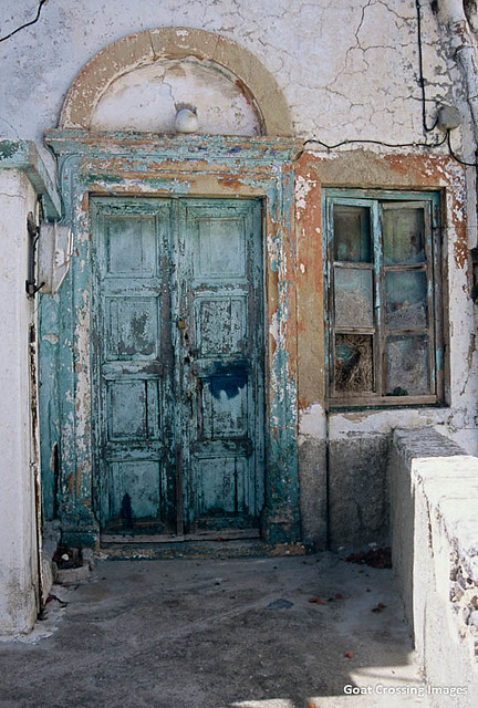 Weathered Door & Window in Chora Patmos