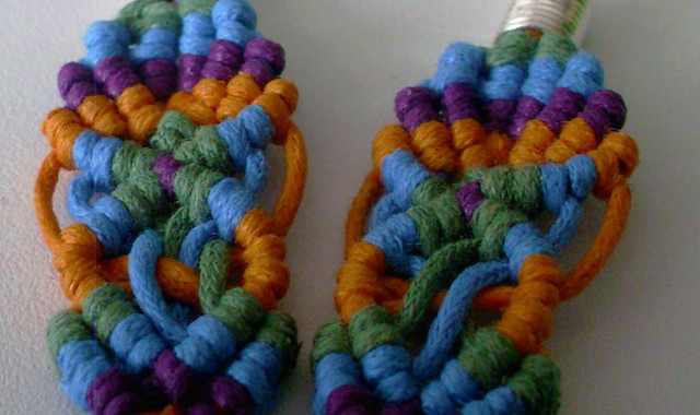 Multi-Coloured HandmadeMacrame Earrings ~ http://bit.ly/ibI2Wd