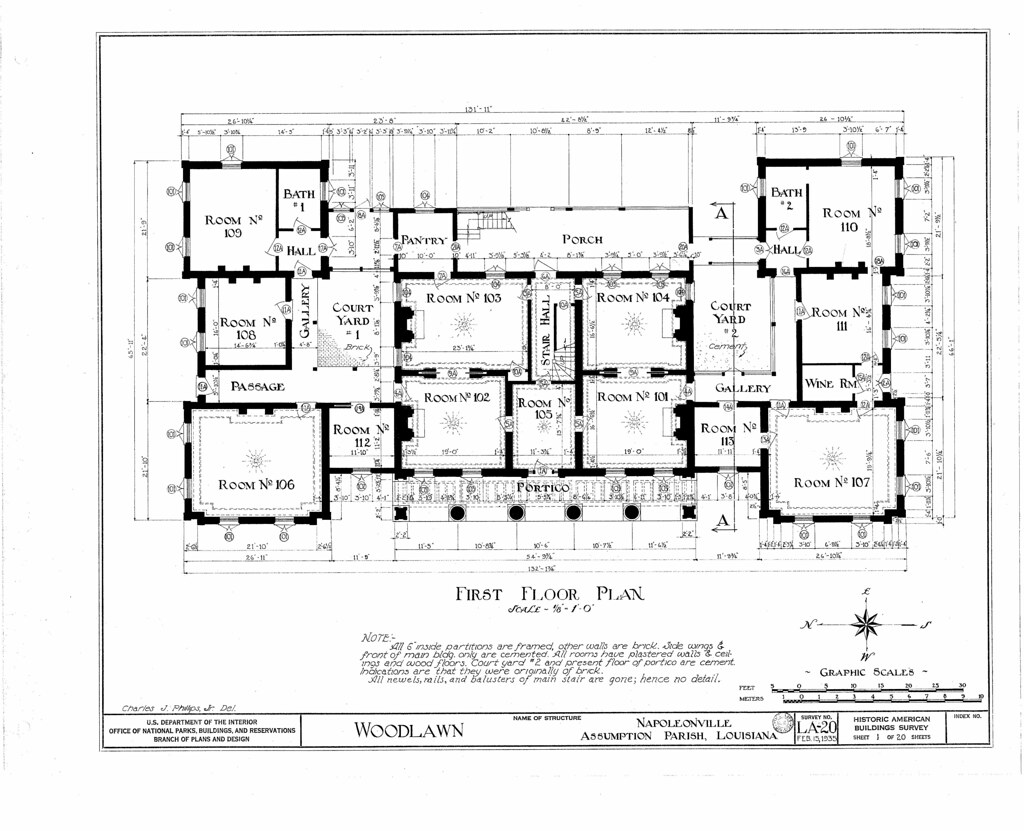 Woodlawn Plantation - First Floor Plan