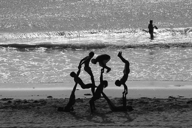 Acrobats on the beach 2