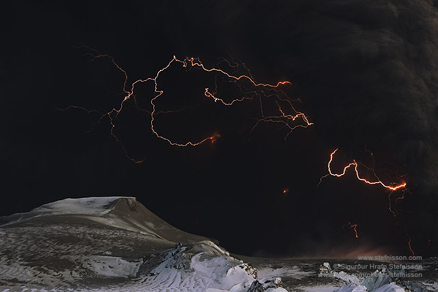 Eyjafjallajokull volcano lightning's in the ash plume shs_n3_045772 crop