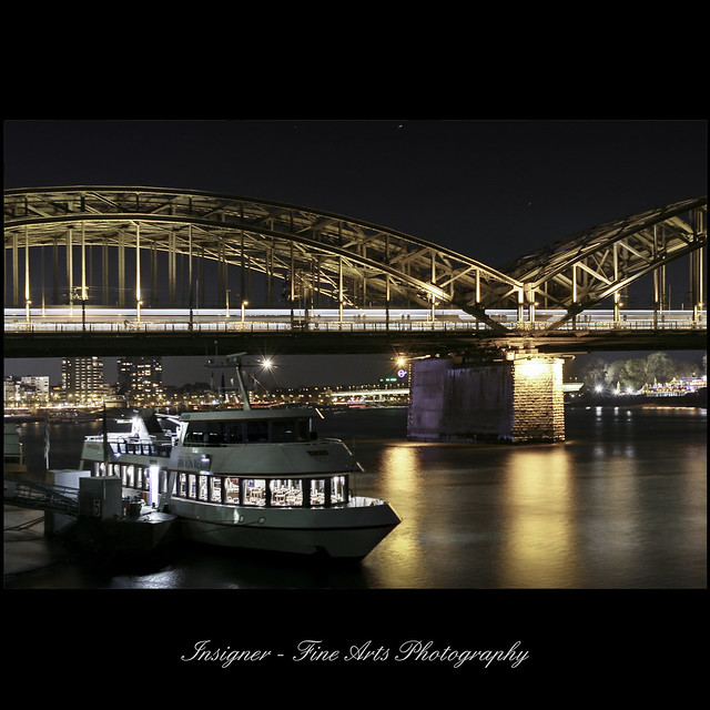 night & light series - bridge with ship