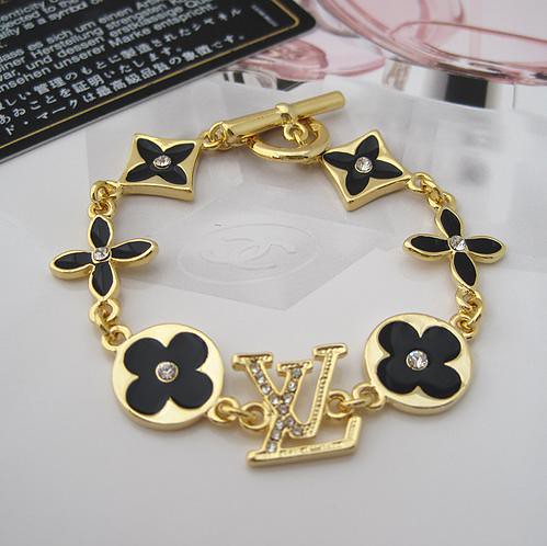 Louis Vuitton four leaf clover bracelet gold and black