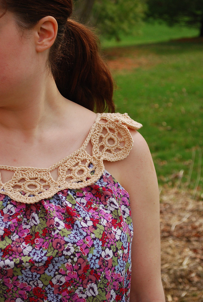 front detail of the crochet yolk top | Hand-crochet yolk and… | Flickr