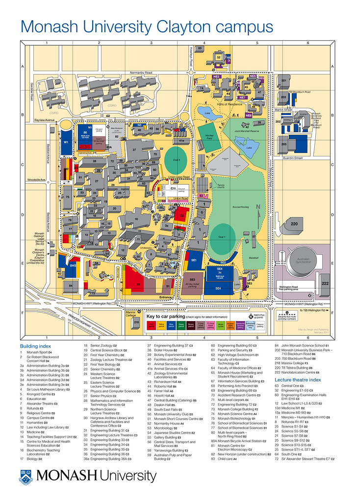 monash university clayton map Clayton Campus Map Map And Building Index For Monash Unive Flickr monash university clayton map