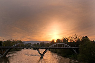 Sunburst Sunset, Caveman Bridge, Grants Pass, OR