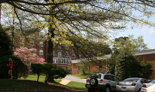 Hundley Hall and back of Burton Student Center