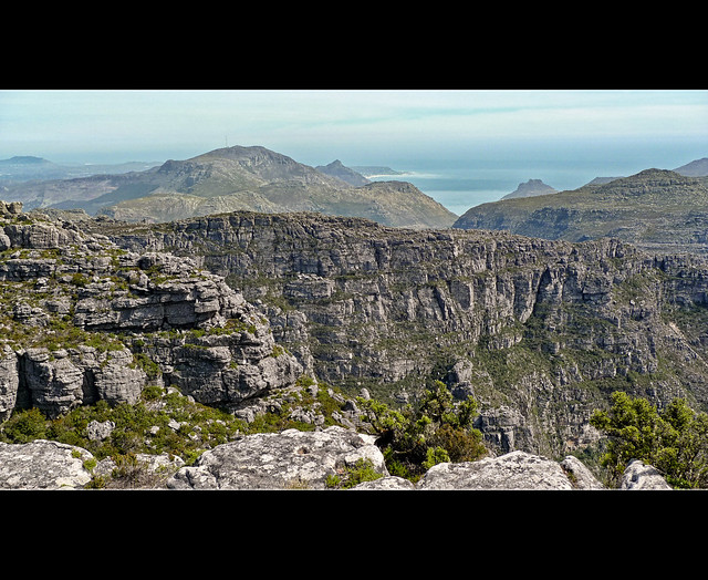 At the Top of Table Mountain Towards the Cape Peninsula, Cape Town (South Africa)