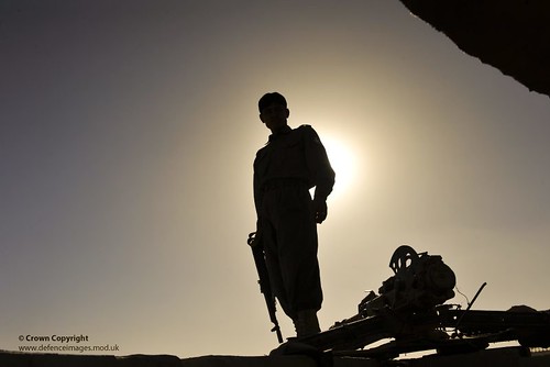 Afghan National Police Officer Silhouetted, From CreativeCommonsPhoto