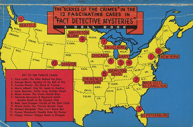 Dell Books 332 - W. A. Swanberg - Fact Detective Mysteries - mapback