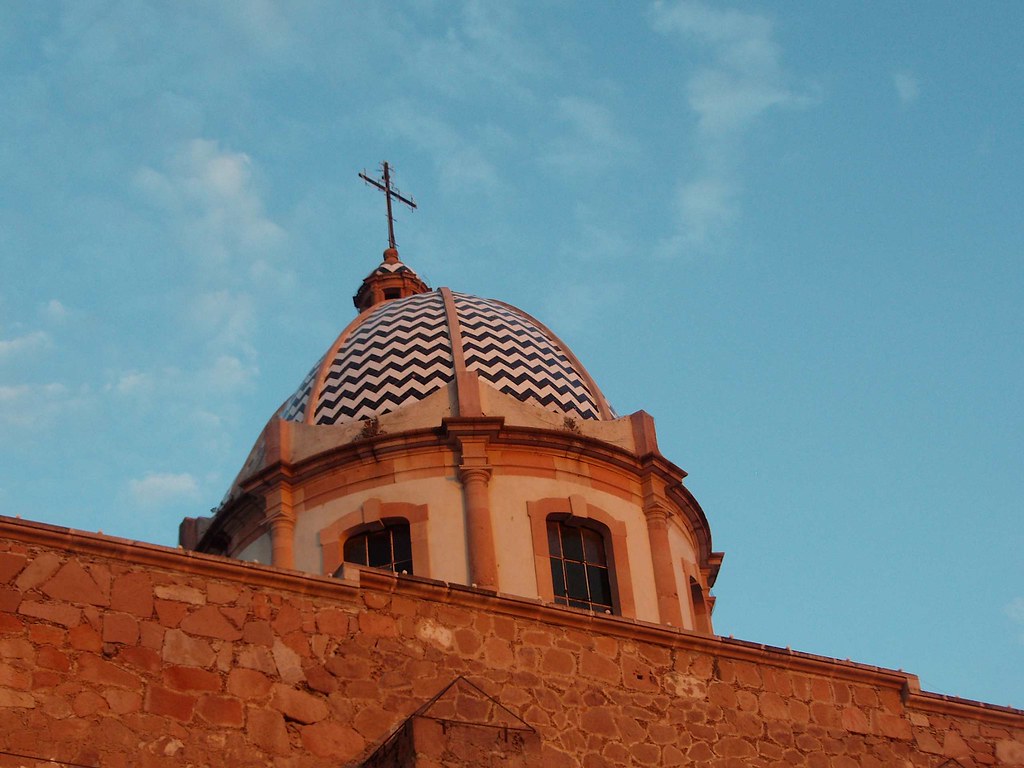 Church at sunset - Iglesia en la puesta de sol; Luis Moya, Zacatecas, Mexico