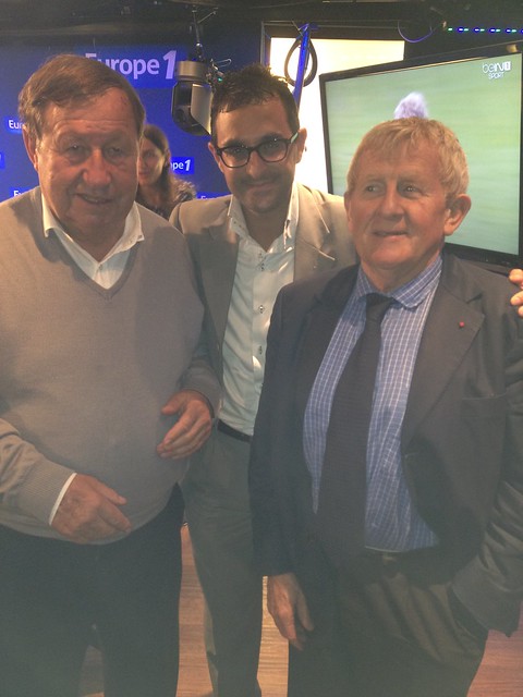 Arash Derambarsh avec Guy Roux et le juge Laurent Davenas. Débat sur le football français et de Courbevoie Sport
