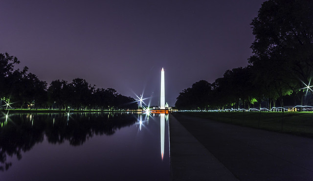 Washington Monument at Night in the Reflecting Pool