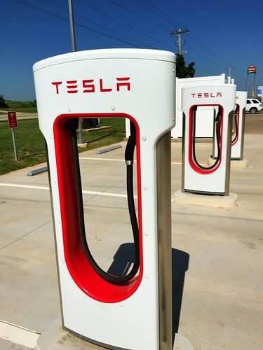 Tesla electric car charging station in Perry, Oklahoma | by Wesley Fryer