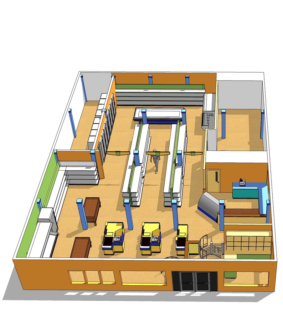 Market Space Planning | Interior Market Design | Custom Market Decor Design | 3D Design | Grocery Store Design | Grocery Store Interior | Elwin's Market