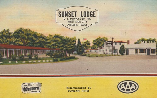 vintage texas postcard motel bestwestern aaa abilene sunsetlodge