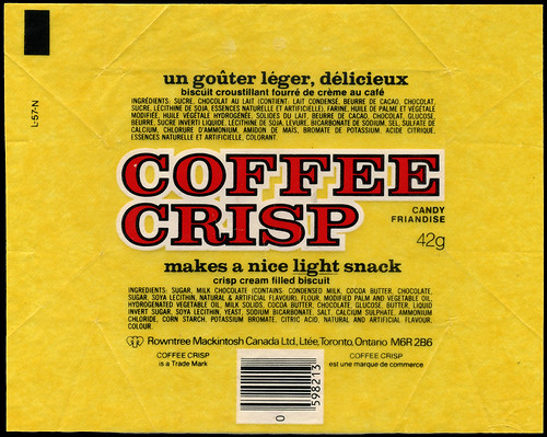 Canada - Rowntree-Mackintosh - Coffee Crisp candy bar wrap… | Flickr