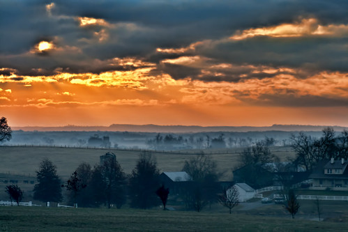 morning nature clouds sunrise landscape farm kentucky ky country scenic