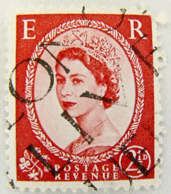 beautiful stamp GB 2.5d UK wilding ER Elizabeth Briefmarke timbre Wilding 