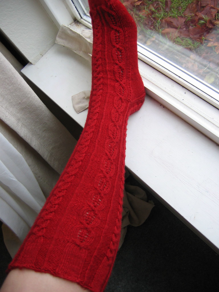 Customer photo of the socks worn on the calf — photo by starathena, CC BY 2.0