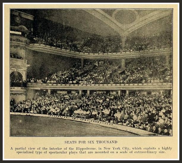 Interior of the Hippodrome Theatre, New York in 1913