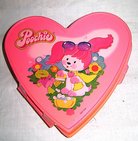 POOCHIE 80's Mattel scatola cuore in plastica Heart Shaped Box