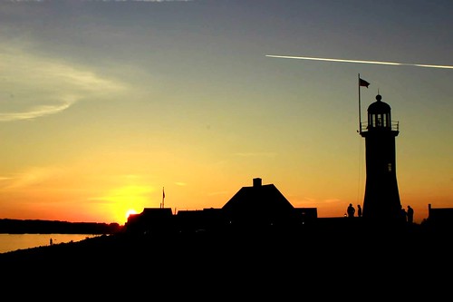 ocean sunset sky orange sun lighthouse beach nature landscape scenery massachusetts scenic scituate
