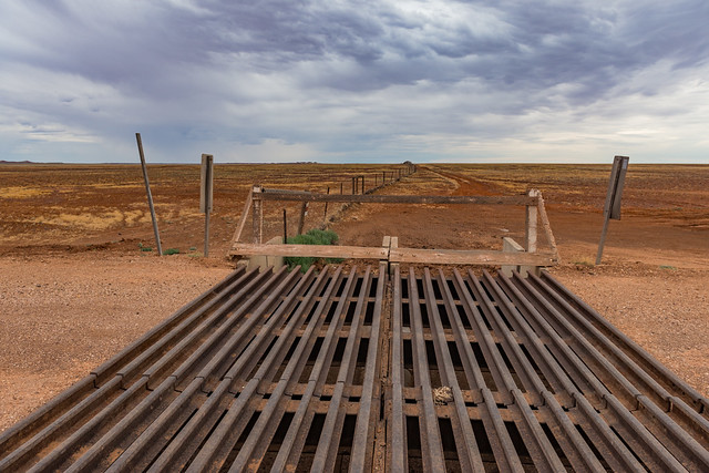 The Dog Fence (longest fence in the world) on Oodnadatta Track, outside Coober Pedy, South Australia
