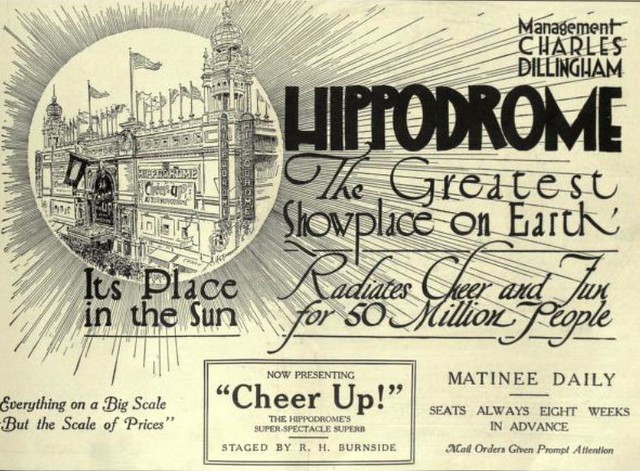 Advert for the Hippodrome Theatre 1917