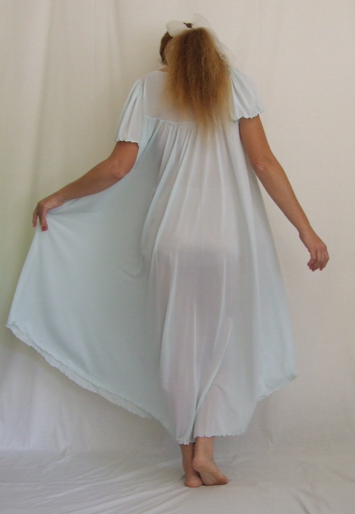 Miss Elaine Pale Blue Short Sleeved Nightgown 2
