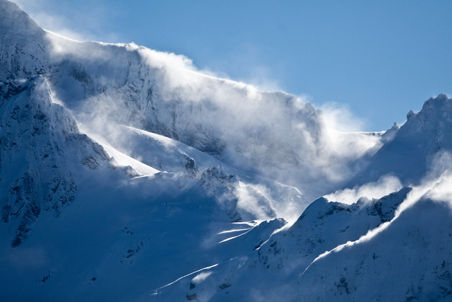 Blowing Snow on Rugged Flanks of Mt. Shuksan