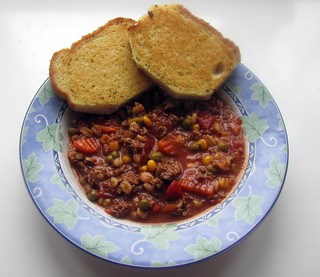 Beefy Vegetable Barley Soup w/ Garlic Toast | Based on a rec… | Flickr