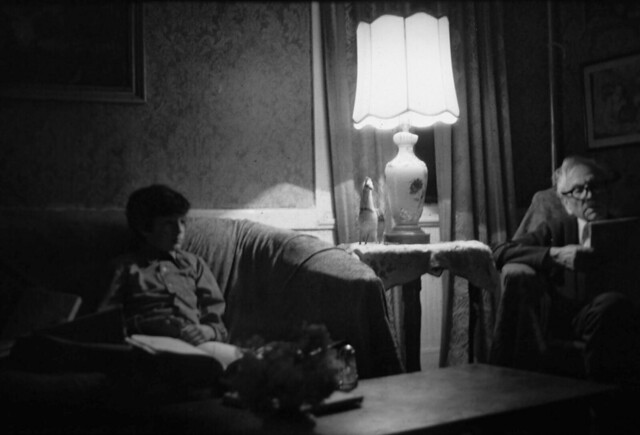 John & Grandpa in Living Room 1976