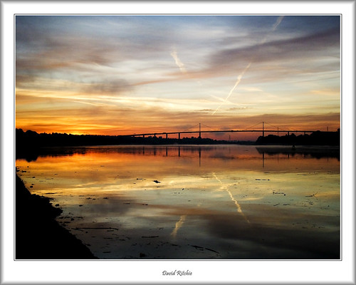 bridge autumn sunrise landscape dawn scotland riverclyde bowling erskine oldkilpatrick