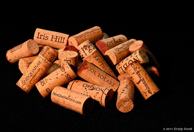 Corks from various Northwest wineries