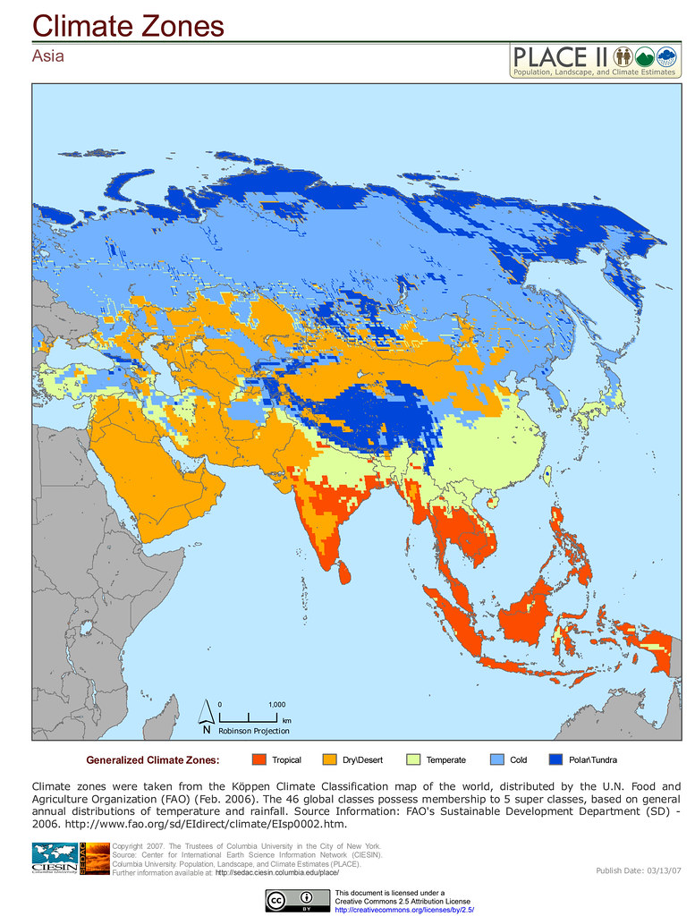 Asia Climate Zones Climate Zones Were Taken From The Koep Flickr