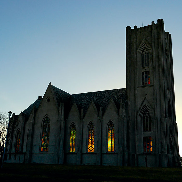 Glowing church