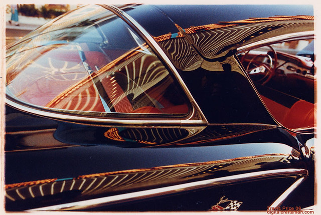 Las Vegas Freemont St. Classic Cars reflects casino