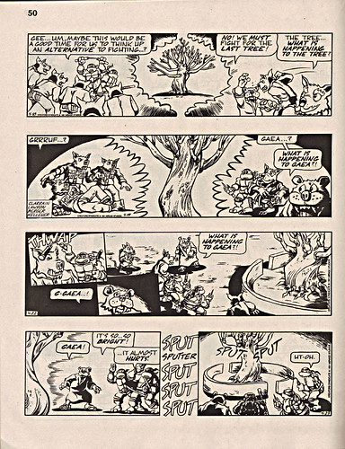 ComicsReview #62 :: 'Teenage Mutant Ninja Turtles' { newspaper strip } 0418-04231991,  " The Last Gaea Tree"  pg.50 (( 1991 )) by tOkKa