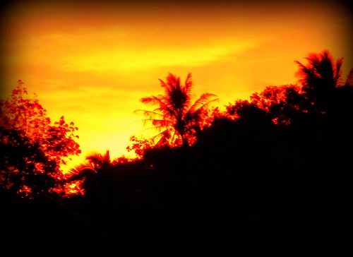 sunset orange asia dusk malaysia borneo sabah tambunan 2011