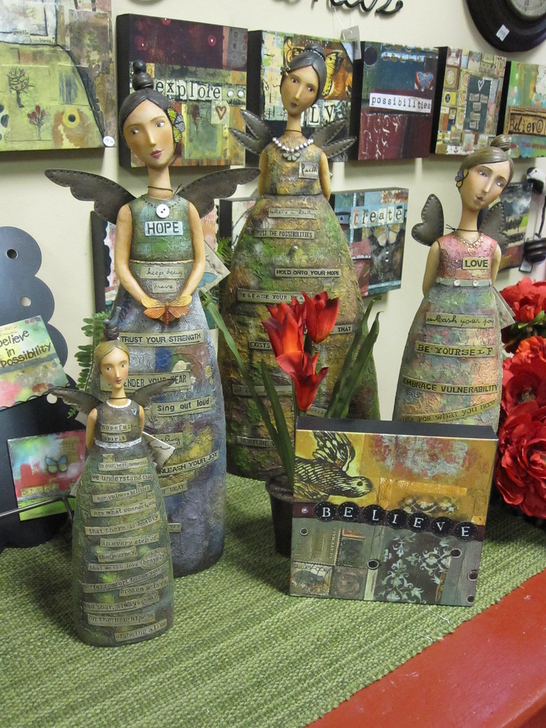 Kelly Rhea Designs Kelly Rae Roberts figurines | These figures, designed by art… | Flickr