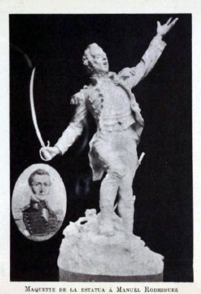 Santiago 1915  maqueta de estatua a Manuel Rodriguez de Canut de Bon, no se llegó a levantar en Santiago, hay una igual en LLallay y otra en San Fernando