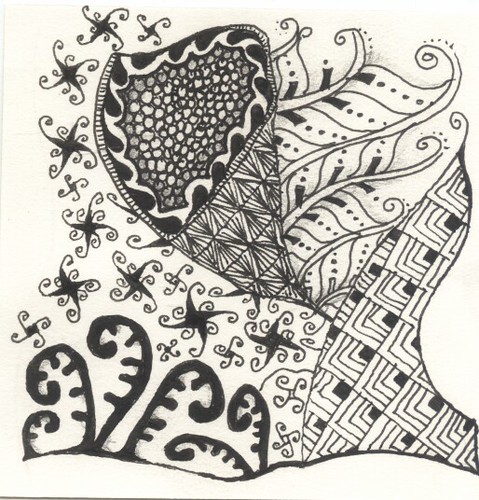 [E, F patterns] zentangle | Challenge was to use patterns th… | Flickr