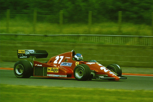 Patrick Tambay - Ferrari 126C3 during practice for the 1983 British Grand Prix, Silverstone