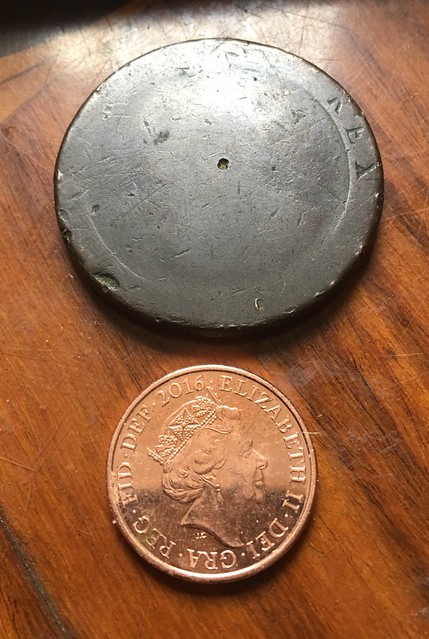 Really old coin not sure what it is other than its English, at first I thought old penny but I think it's much to thick to be one, it's possibly a crown that's lost its silver colour. It's got REX on one side and Britannia on the other