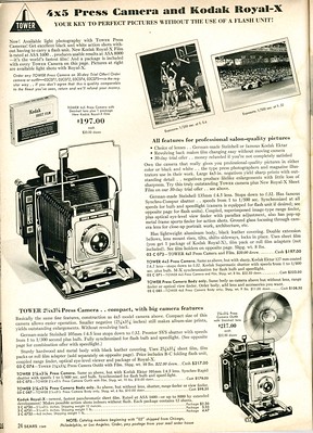 1958 Sears: 4x5 Press Camera and Kodak Royal-X