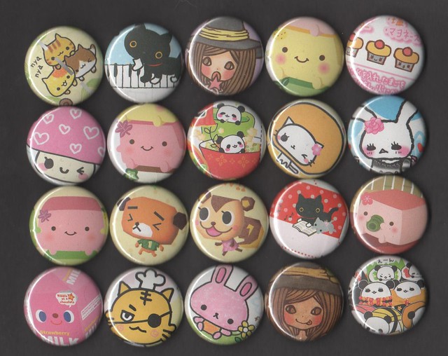 kawaii party pin back button party pack