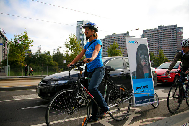 ANZ Pollutes: Bike Billboards