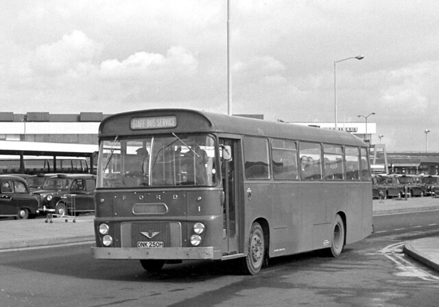 Whytes Airport Services, Ashford: ONK250H 1970 Ford R192 Willowbrook B29F on Staff Bus Service at Heathrow Airport Central