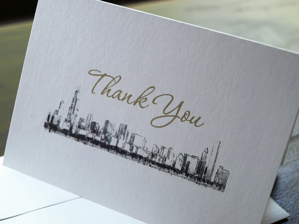 Chicago Skyline - Thank You Card | Custom Chicago Skyline ...